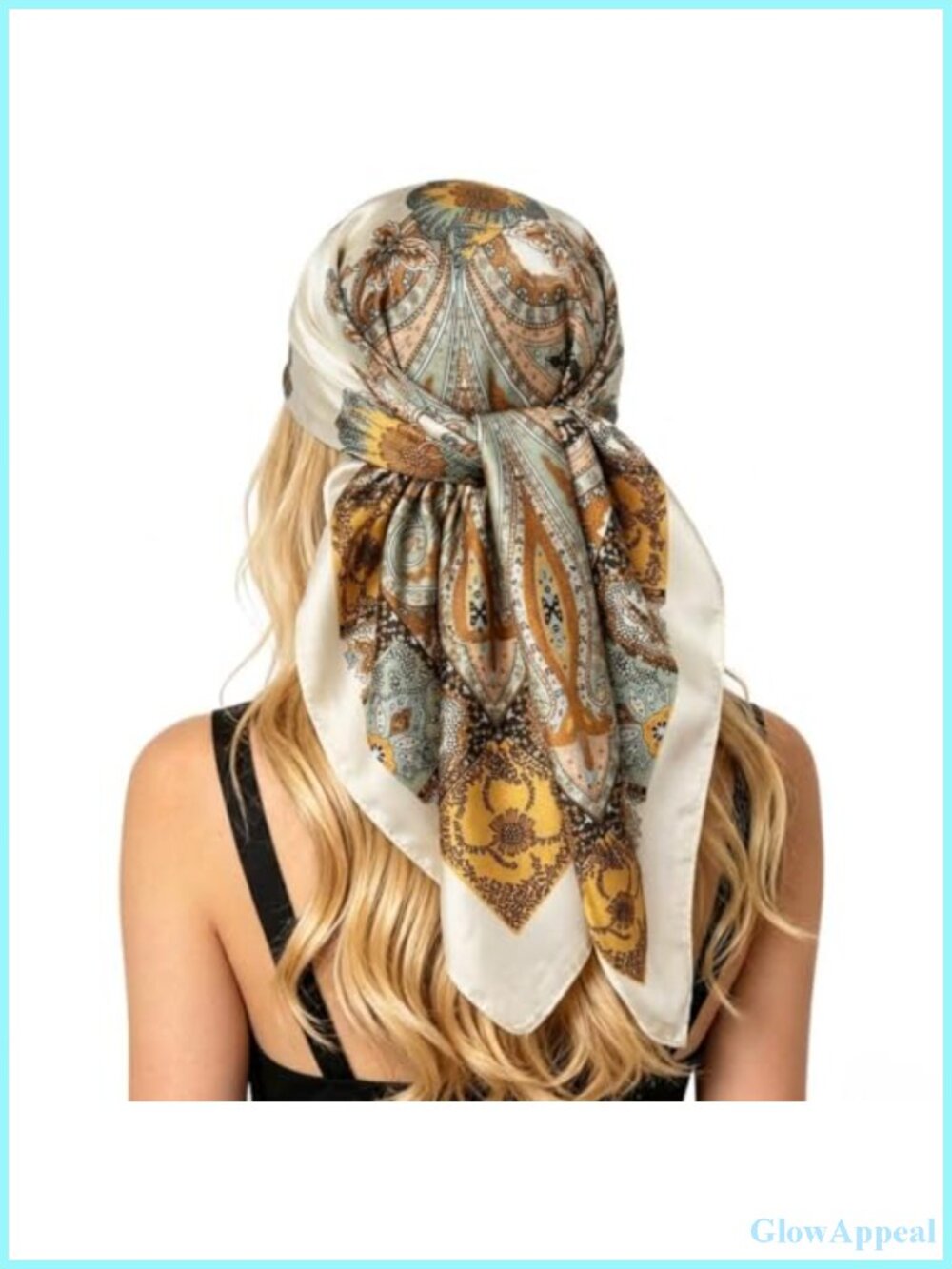 Women's Satin-Like Square Scarf 35" Versatile Paisley Wrap